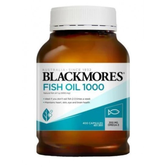 Blackmores Fish Oil 1000 Amber Tub 400s 澳佳宝鱼油原味鱼油 400粒【保质期2026/09】