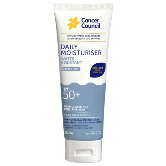 Cancer Council Moisturiser Face & Body SPF50+150mL 澳美皙茜茜尔 防晒霜 4小时防水【保质期2027/03】