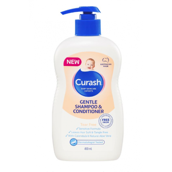 Curash gentle shampoo & conditioner 400ml 婴儿洗发水&护发素二合一 400ml【保质期2027/01】