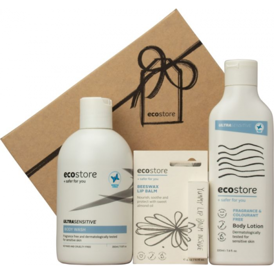 Ecostore Gentle Skin Trio(敏感肌身体乳液 220ml 敏感肌沐浴露 350ml 润唇膏 4.5g) GPCGSTU【保质期2026/11】