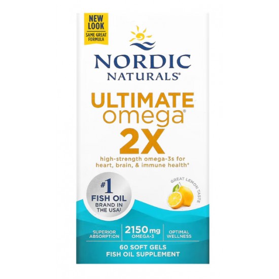 Nordic Naturals Ultimate Omega 2x 60s 挪威小鱼成人双倍omega 鱼油 60粒【保质期2027/01】