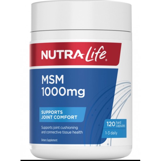 Nutra-Life MSM 1000mg 120 Capsules 纽乐关节止痛剂MSM 120粒【保质期2027/05】