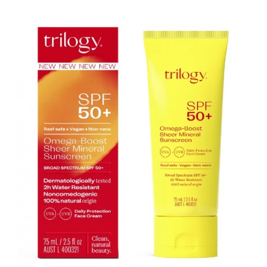 Trilogy SPF50+ Omega-Boost Mineral Sunscreen 75ml 趣乐活矿物质防晒霜SPF50+ 75ml TRFC153【保质期2027/03】