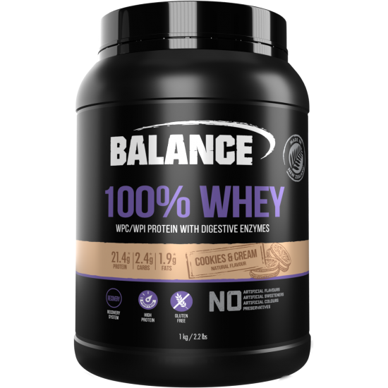 Balance 100 Whey Natural Cookies & Cream 1kg 纯蛋白粉(曲奇味)【保质期2025/11】